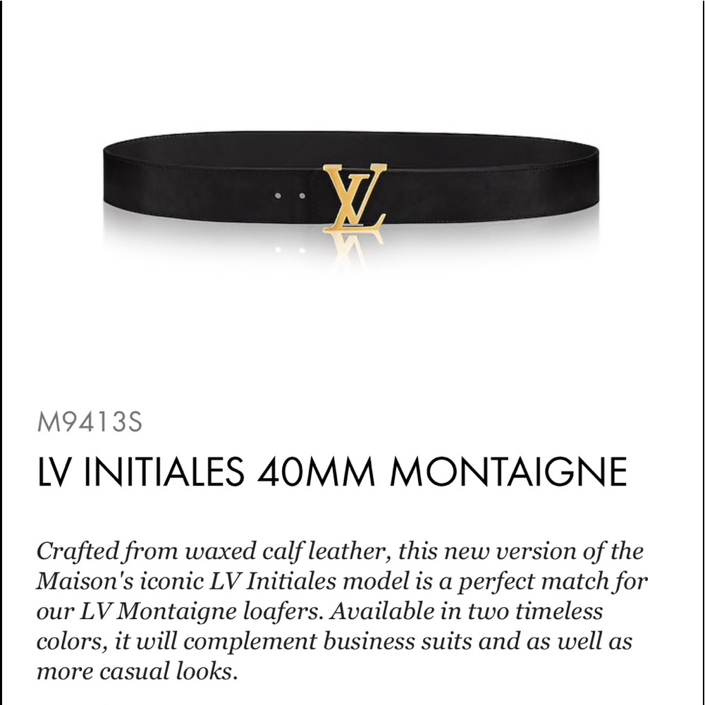 LV INITIALES 40MM MONTAIGNE BELT-WORN ONCE - Picture 4 of 4
